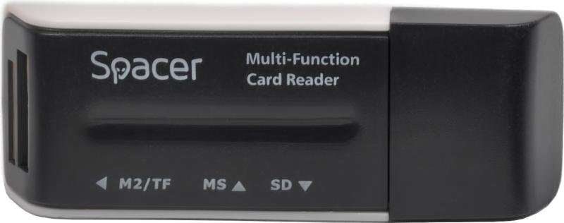 CARD READER extern SPACER, interfata USB 2.0, citeste/scrie: SD, microSD, XS, SM; plastic, black "SPCR-658" (include TV 0.03 lei)
