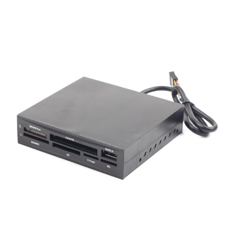 CARD READER intern GEMBIRD, interfata USB 2.0, citeste/scrie: SD, microSD, MMC, MS, XD, M2, CF; metalic, black "FDI2-ALLIN1-02-B" (include TV 0.18lei)