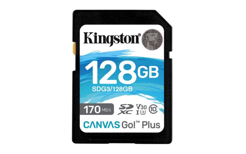 CARD SD KINGSTON, 128 GB, SDXC, clasa 10, standard UHS-I U3, "SDG3/128GB" (include TV 0.03 lei)