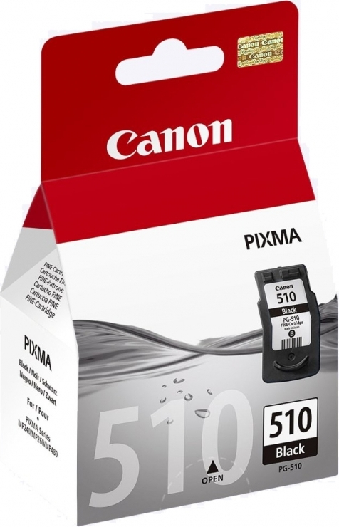 Cartus Cerneala Original Canon Black, PG-510, pentru Pixma IP2700|MP230|MP240|MP250|MP260|MP270|MP280|MP282|MP480|MP490|MP495|MX320|MX330|MX340|MX350|MX360|MX410|MX420, , incl.TV 0.11 RON, "BS2970B001AA"