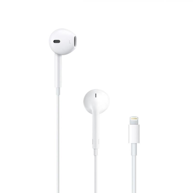 CASTI Apple EarPods, pt. smartphone, cu fir, intraauriculare - butoni, microfon pe fir, conectare prin Lightning, alb, "MMTN2ZM/A" (include TV 0.18lei)