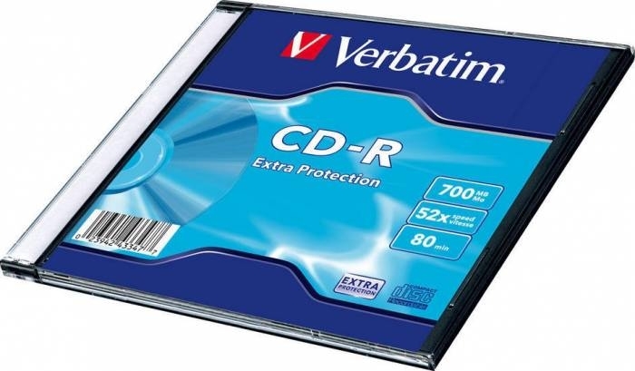CD-R VERBATIM  700MB, 80min, viteza 52x,   1 buc, carcasa, "43347" (pret pt. 1 blank CD - 200buc. / cutie) 935144