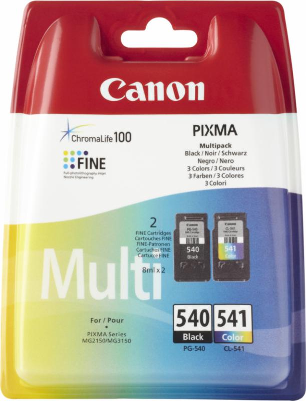 Combo-Pack  Original Canon Black/Color, PG-540/CL-541, pentru Pixma MG2150|MG2250|MG3150|MG3250|MG3550|MG3650|MG4150|MG4250|MX375|MX395|MX435|MX455|MX475, , incl.TV 0.11 RON, "BS5225B006AA"