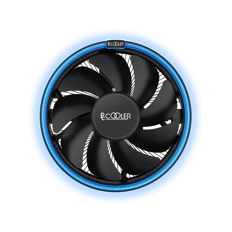 COOLER  PCCOOLER, skt. universal, racire cu aer, vent. 120 mm x 1, 1800 rpm, blue LED "E126M B" (include TV 0.8 lei)