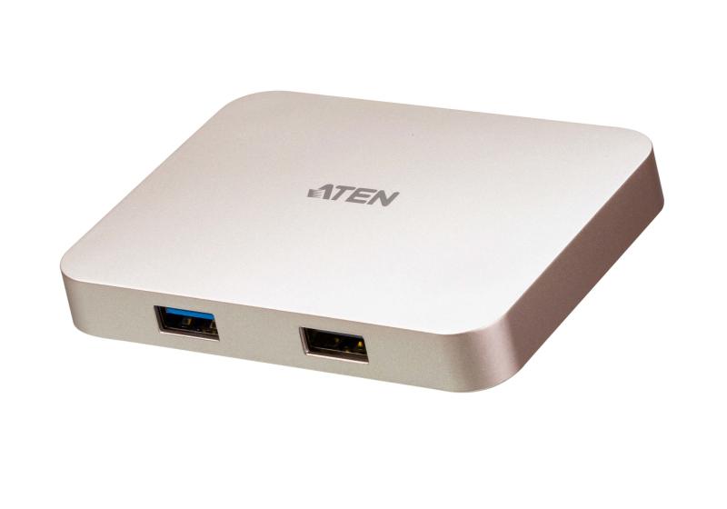 DOCKING Station ATEN universal, conectare PC USB Type C, USB 2.0 x 1, USB 3.1 x 1, porturi video HDMI x 1, fara port retea, NB 60 W, gri, "UH3235-AT" (include TV 0.18lei)