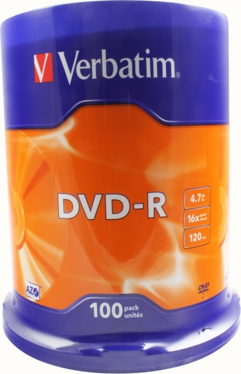 DVD-R VERBATIM  4.7GB, 120min, viteza 16x, 100 buc, Single Layer, spindle, "Matt Silver" "43549"