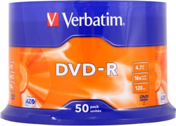 DVD-R VERBATIM  4.7GB, 120min, viteza 16x,  50 buc, Single Layer, spindle, "Matt Silver" "43548"