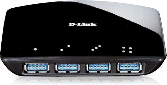 HUB extern D-LINK, porturi USB: USB 3.0 x 4, conectare prin USB 3.0, alimentare retea 220 V, negru, "DUB-1340" (include TV 0.8lei)