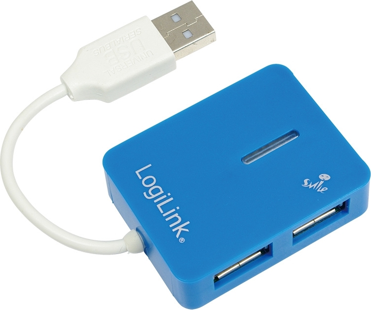HUB extern LOGILINK, porturi USB: USB 2.0 x 4, conectare prin USB 2.0, cablu 0.05 m, albastru, "UA0136"  (include TV 0.8lei)