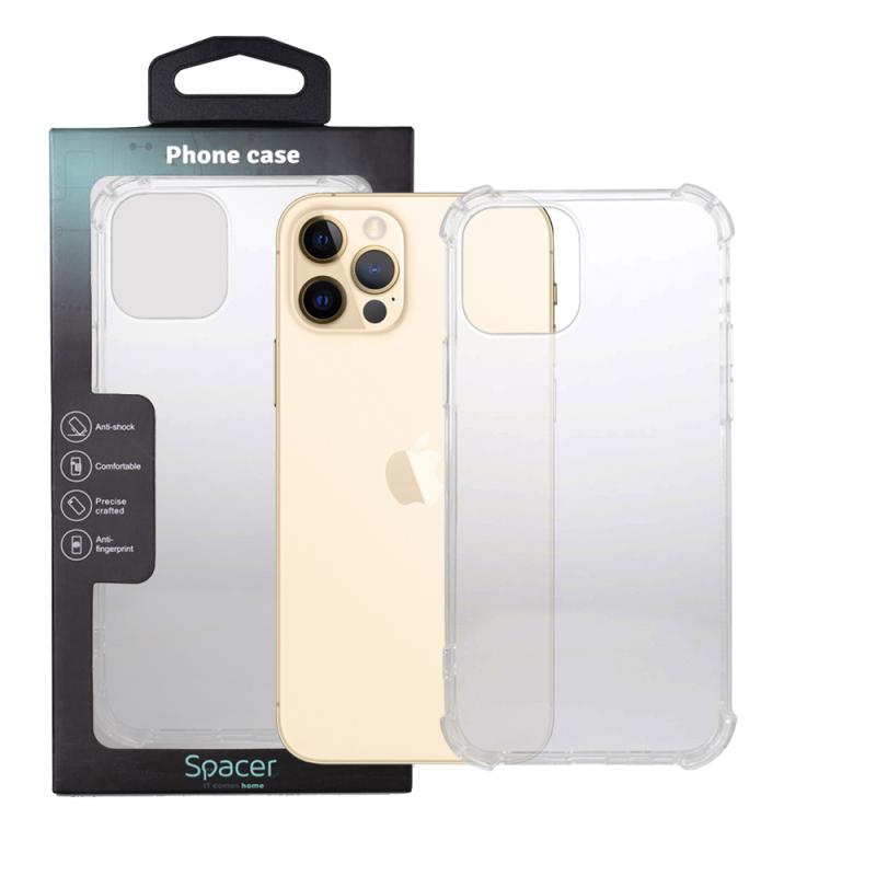 HUSA SMARTPHONE Spacer pentru Iphone 12 Pro Max, grosime 1.5mm, protectie suplimentara antisoc la colturi, material flexibil TPU, transparenta "SPPC-AP-IP12PM-CLR"