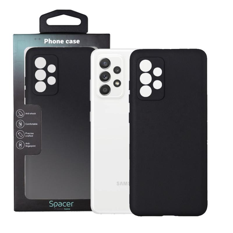 HUSA SMARTPHONE Spacer pentru Samsung Galaxy A52S, grosime 2mm, material flexibil silicon + interior cu microfibra, negru "SPPC-SM-GX-A52S-SLK"