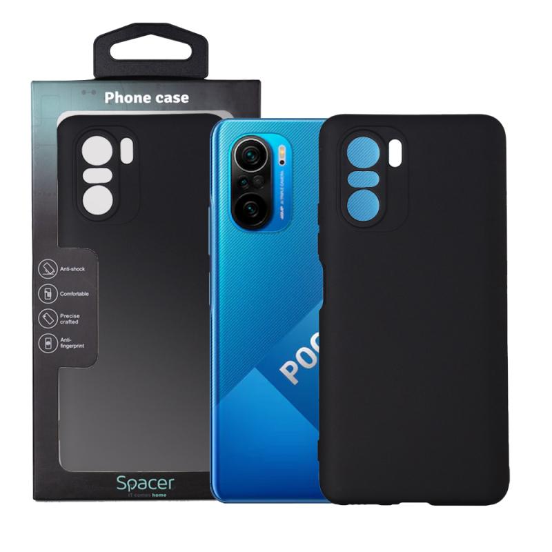 HUSA SMARTPHONE Spacer pentru Xiaomi Pocophone F3 5G, grosime 2mm, material flexibil silicon + interior cu microfibra, negru "SPPC-XI-PC-F35G-SLK"