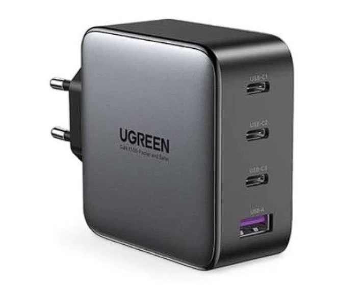 INCARCATOR retea Ugreen, "CD226" Quick Charge 4, 100W GaN, 3 x USB Type-C 5V/3A, 1 x USB,  negru "40747" (include timbru verde 0.75 lei) - 6957303847471
