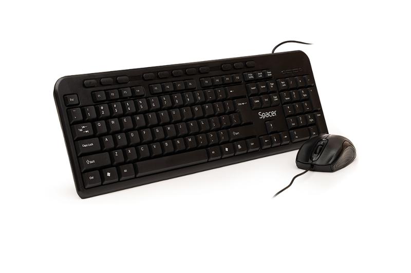 KIT wired SPACER USB, tastatura multimedia "SPKB-169" + mouse optic "SPMO-M11", black, "SPDS-1691"  /45505412 (include TV 0.8lei)