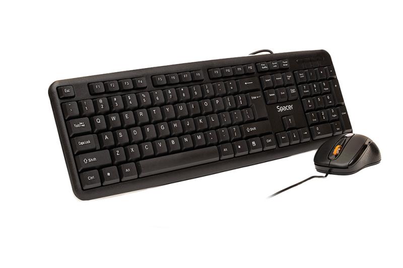 KIT wired SPACER USB, tastatura "SPKB-S62" + mouse optic "SPMO-F01", black, "SPDS-S6201" 45505412   (include TV 0.8lei)