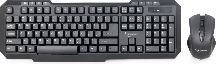 KIT wireless GEMBIRD, tastatura wireless multimedia 104 taste (+ 8 taste multimedia) + mouse wireless 1000dpi, 4 butoane, rotita scroll, black "KBS-WM-02"  (include TV 0.8lei)