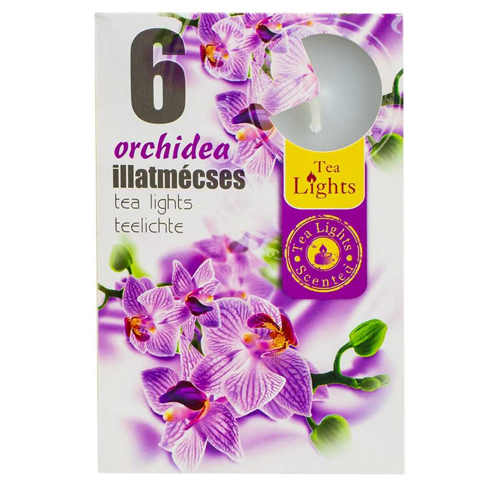 Lumanari pastila, Orhidee, 6 buc/set, 2cm diametru pastila