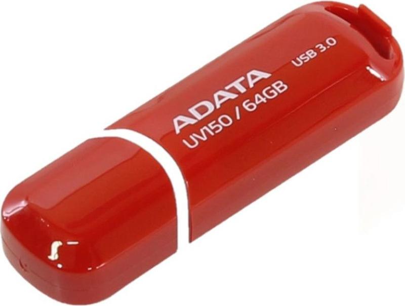 MEMORIE USB 3.2 ADATA 64 GB, cu capac, carcasa plastic, rosu, "AUV150-64G-RRD" (include TV 0.03 lei)