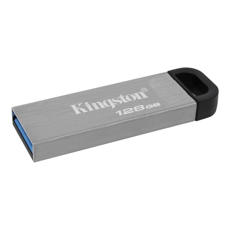 MEMORIE USB 3.2 KINGSTON 128 GB, clasica, carcasa metalic, argintiu, "DTKN/128GB" (include TV 0.03 lei)