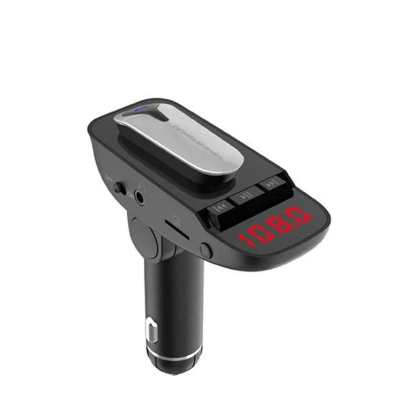 MODULATOR AUTO FM SPACER cu casca Bluetooth 5.0, 2xUSB max. 5V/3.1A, earphone 100mAh, 12V-24V, max. 10-15m, mic max. 0-2m, format MP3/WMA, 206 canale 87.5-108Mhz, USB disk, microSD, answer/reject/hang up/redial, black, "SPFM-HS2" (include TV 0.18lei)