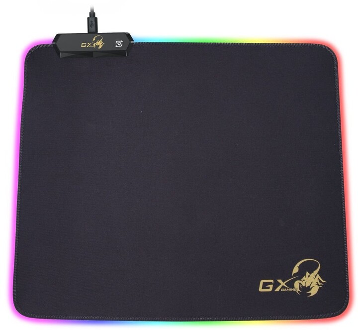Mouse PAD GENIUS, "GX-Pad 300S RGB", gaming , cu led, cauciuc si material textil, 320 x 270 x 3 mm, negru , iluminat RGB, "31250005400"