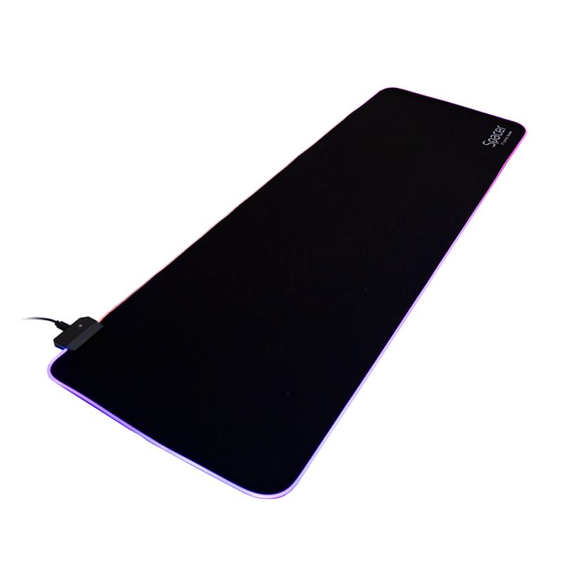 MousePAD RGB SPACER gaming, cauciuc si material textil, 900 x 300 x 3 mm, 1.8 m lungime cablu, negru "SP-PAD-GAME-RGB-B"