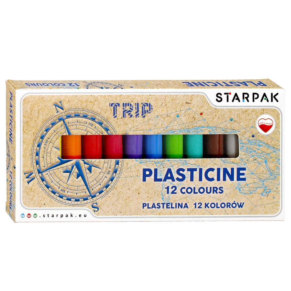 Plastilina Trip, 12 culori/set - STARPAK