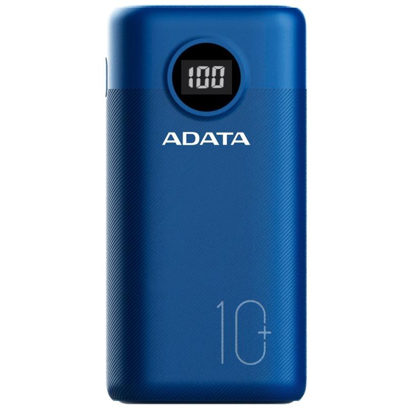 POWER BANK ADATA 10000mAh, Quick Charge 3.0 + PD 22.5W, 2 x USB &amp;amp; 1 x USB-C, digital display pt. status baterie, P10000QCD 10.000 mAh, total 3A, dark blue, "AP10000QCD-DGT-CDB" (include TV 0.18lei)