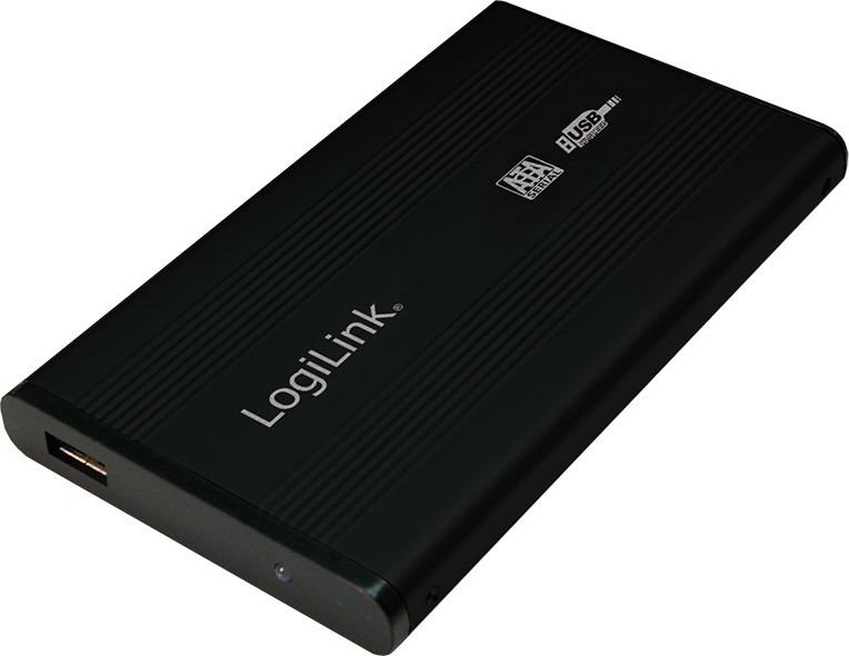 RACK extern LOGILINK, pt HDD/SSD, 2.5 inch, S-ATA, interfata PC USB 2.0, aluminiu, negru, "UA0041B" (include TV 0.8lei)