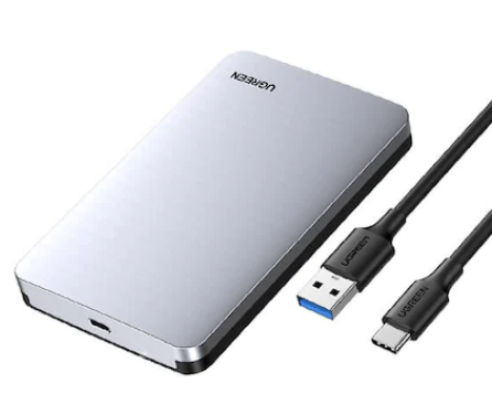 RACK extern Ugreen, "CM300" pt HDD si SSD SATA 2.5" conectare USB 3.1 Gen2 max 6 Gbps, cablu inclus USB to USB Type-C, aluminiu, gri "70498" (include TV 0.8lei) - 6957303874989