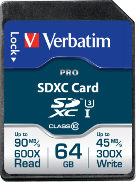 SD CARD VERBATIM SDXC 64GB (Clasa 10) PRO UHS-I, "47022"