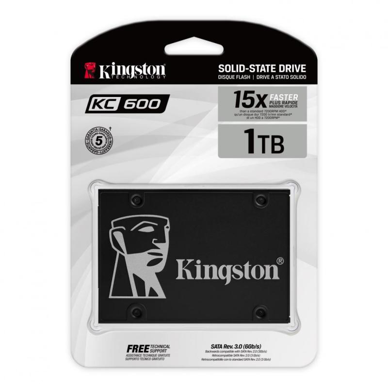 SSD KINGSTON, KC600, 1 TB, 2.5 inch, S-ATA 3, 3D TLC Nand, R/W: 555/520 MB/s, "SKC600/1024G"