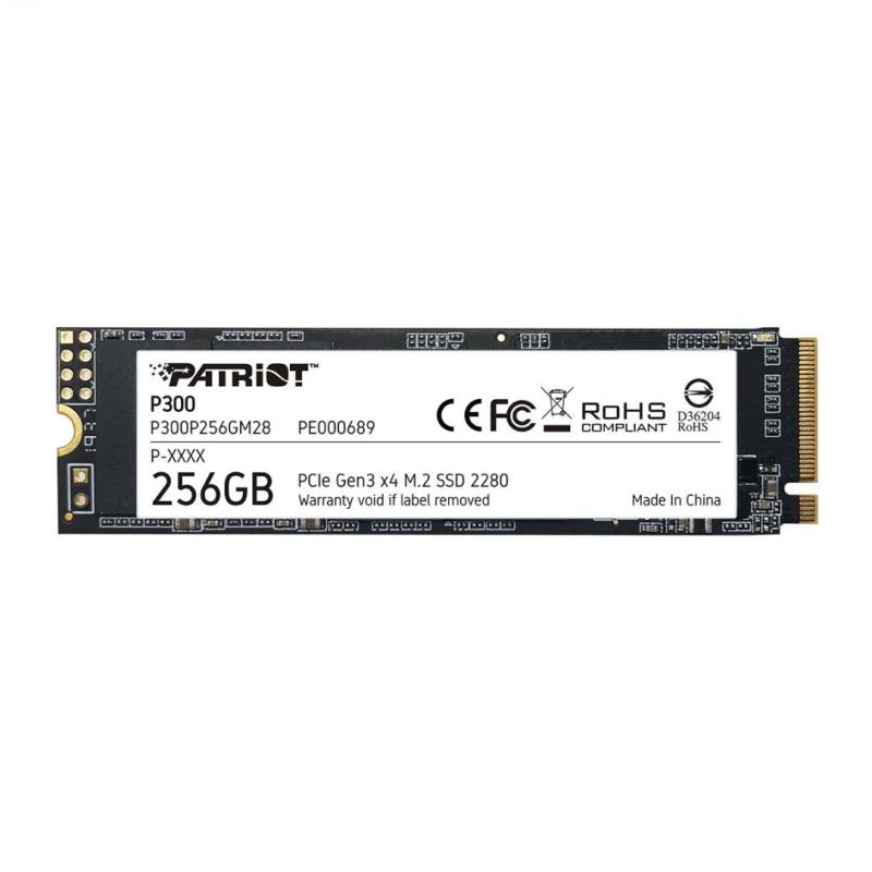 SSD PATRIOT, P300, 256 GB, M.2, PCIe Gen3.0 x4, 3D TLC Nand, R/W: 1700/1100 MB/s, "P300P256GM28"