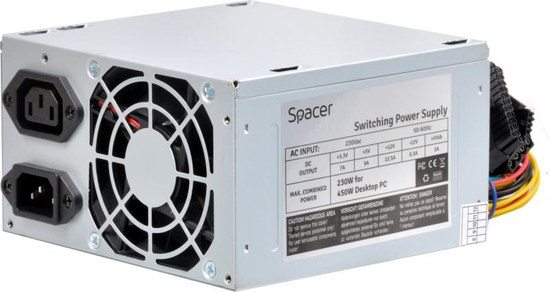 SURSA SPACER 450, 230W for 450 Desktop PC, "SPS-ATX-450",  (include TV 1.75lei)
