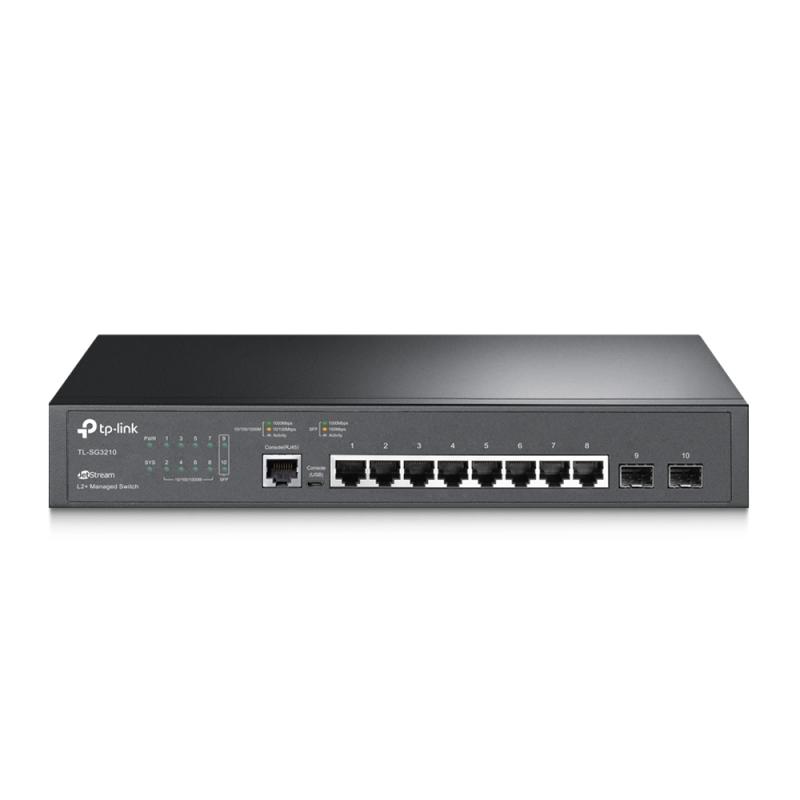 Switch TP-Link cu management L2+, 8 Porturi Gigabit, 2 x SFP Gigabit "TL-SG3210" (include TV 1.75lei)
