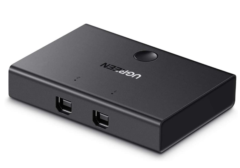 SWITCH USB SHARING Ugreen, "30345" porturi USB: USB-B x 2, conectare prin USB 2.0, cablu 1.5m inclus, buton comutare PC, LED, plastic, negru, "30345" (include TV 0.8 lei) - 6957303833450