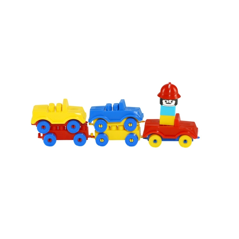 Trenulet cu masinute si figurina, 51x6x10,5 cm - Tupiko