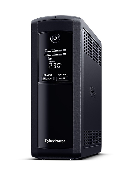 UPS CYBER POWER Line Int. cu mgmt, LCD, tower,  1200VA/ 720W, AVR, 5 x skt Schuko, display LCD, 2 x baterie 12V/7Ah, Backup 1- 8 min, incarcare 8h, conector USB, port RS232, combo RJ45, GreenPower (Energy Saving),"VP1200ELCD" (include TV 10lei)