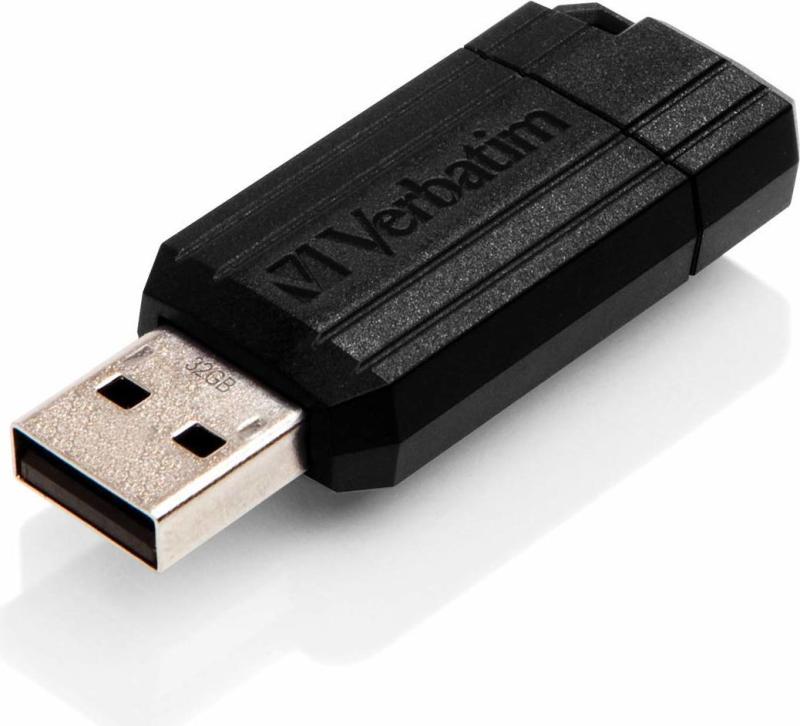 USB DRIVE 2.0 PINSTRIPE 32GB BLACK "49064"