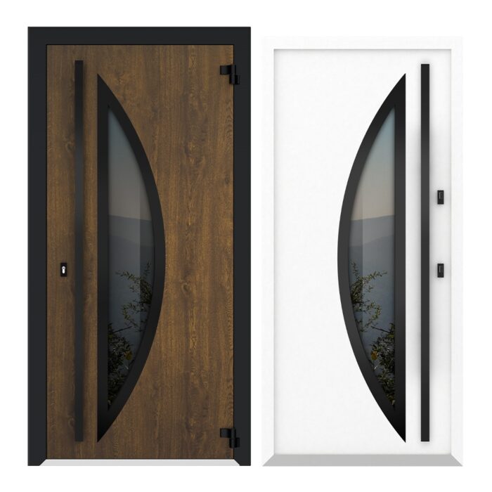 COLECTIA NATURE  - Usa exterior aluminiu ,AG6017NA, izolatie termica 0.6W/mpK , izolatie fonica 45 dB , rezistenta apa , soare , vant certificata , dimensiuni 860, 960x2050 mm, totuldespreusi.ro