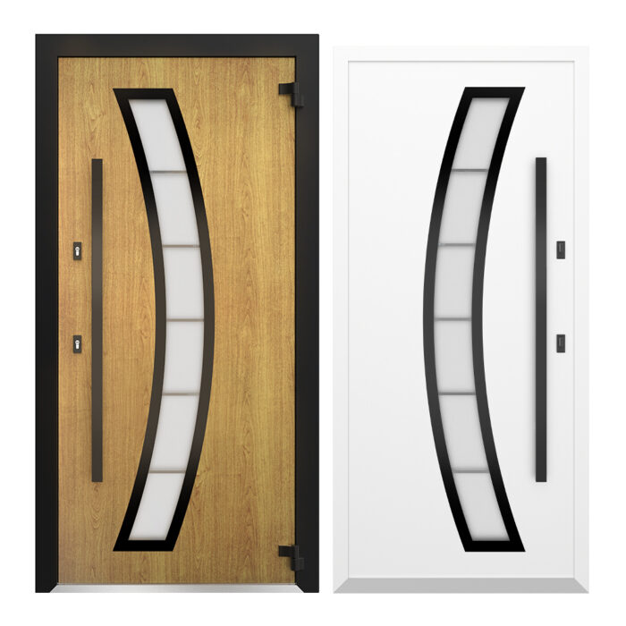 COLECTIA NATURE  - Usa exterior aluminiu ,AG6018NA, izolatie termica 0.6W/mpK , izolatie fonica 45 dB , rezistenta apa , soare , vant certificata , dimensiuni 860, 960x2050 mm, totuldespreusi.ro