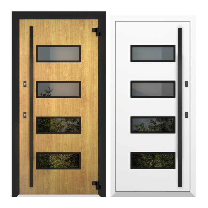 COLECTIA NATURE  - Usa exterior aluminiu ,AG6020NA, izolatie termica 0.6W/mpK , izolatie fonica 45 dB , rezistenta apa , soare , vant certificata , dimensiuni 860, 960x2050 mm, totuldespreusi.ro