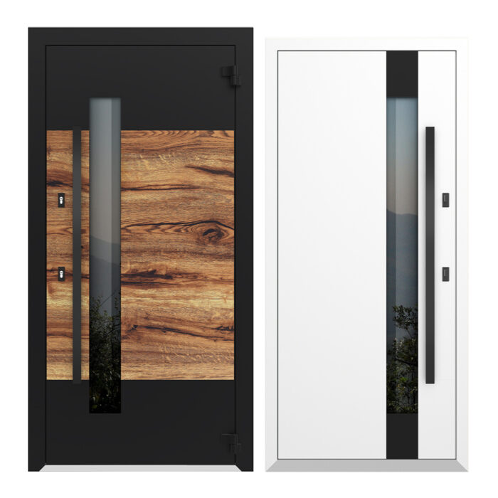 COLECTIA NATURE  - Usa exterior aluminiu ,AG6050NA, izolatie termica 0.6W/mpK , izolatie fonica 45 dB , rezistenta apa , soare , vant certificata , dimensiuni 860, 960x2050 mm, totuldespreusi.ro