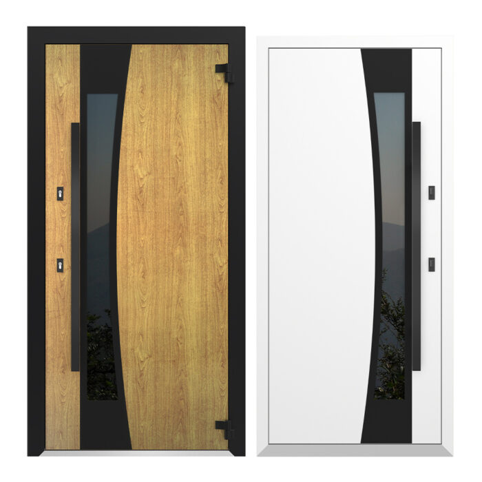 COLECTIA NATURE  - Usa exterior aluminiu ,AG6052NA, izolatie termica 0.6W/mpK , izolatie fonica 45 dB , rezistenta apa , soare , vant certificata , dimensiuni 860, 960x2050 mm, totuldespreusi.ro