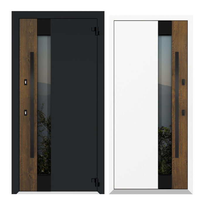 COLECTIA NATURE  - Usa exterior aluminiu ,AG6057NA, izolatie termica 0.6W/mpK , izolatie fonica 45 dB , rezistenta apa , soare , vant certificata , dimensiuni 860, 960x2050 mm, totuldespreusi.ro