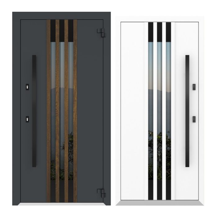 COLECTIA NATURE  - Usa exterior aluminiu ,AG6059NA, izolatie termica 0.6W/mpK , izolatie fonica 45 dB , rezistenta apa , soare , vant certificata , dimensiuni 860, 960x2050 mm, totuldespreusi.ro