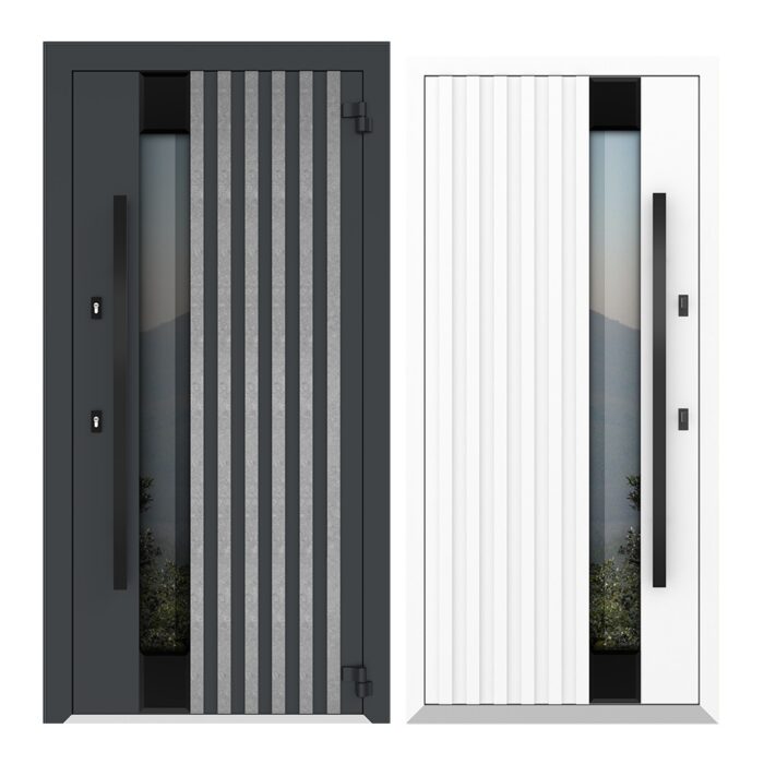 COLECTIA NATURE  - Usa exterior aluminiu ,AG6069NA, izolatie termica 0.6W/mpK , izolatie fonica 45 dB , rezistenta apa , soare , vant certificata , dimensiuni 860, 960x2050 mm, totuldespreusi.ro