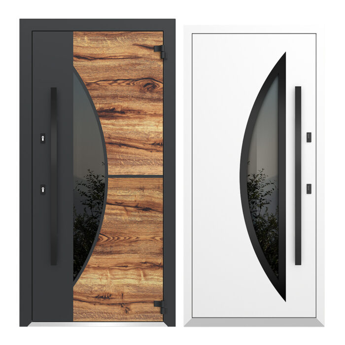 COLECTIA NATURE  - Usa exterior aluminiu ,AG6070NA, izolatie termica 0.6W/mpK , izolatie fonica 45 dB , rezistenta apa , soare , vant certificata , dimensiuni 860, 960x2050 mm, totuldespreusi.ro