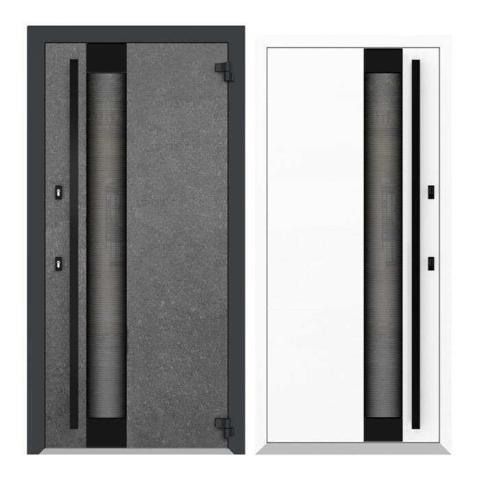 COLECTIA NATURE  - Usa exterior aluminiu ,AG6123NA, izolatie termica 0.6W/mpK , izolatie fonica 45 dB , rezistenta apa , soare , vant certificata , dimensiuni 860, 960x2050 mm, totuldespreusi.ro