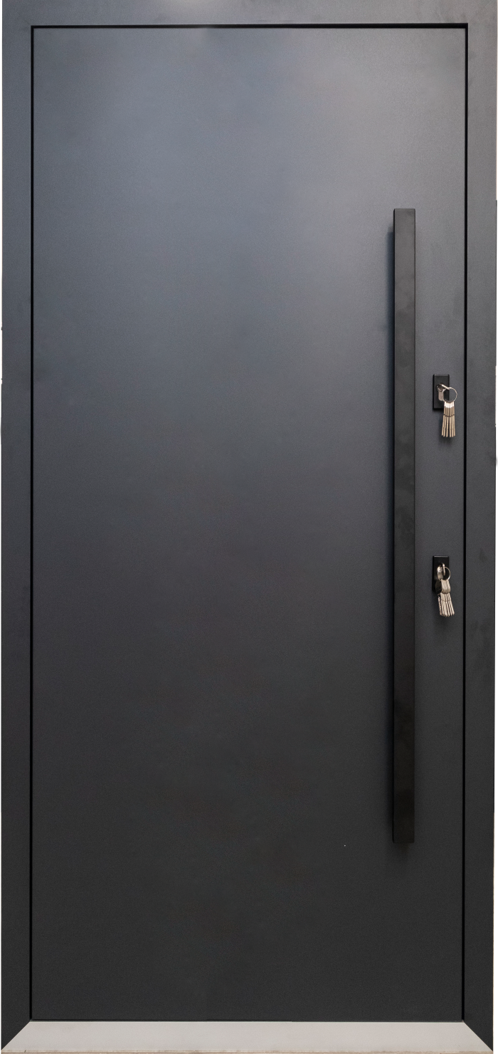 COLECTIA BOSTON - Usa exterior aluminiu , gri antracit ext / alb interior , izolatie termica 0.6W/mpK , izolatie fonica 45 dB , rezistenta apa , soare , vant certificata , 960x2050 mm,dreapta, totuldespreusi.ro